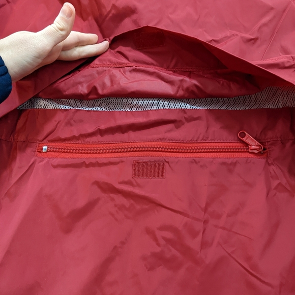 Eddie Bauer Ebtek Large Red Full Zip Hooded Wind Breaker. - Picture 2 of 7
